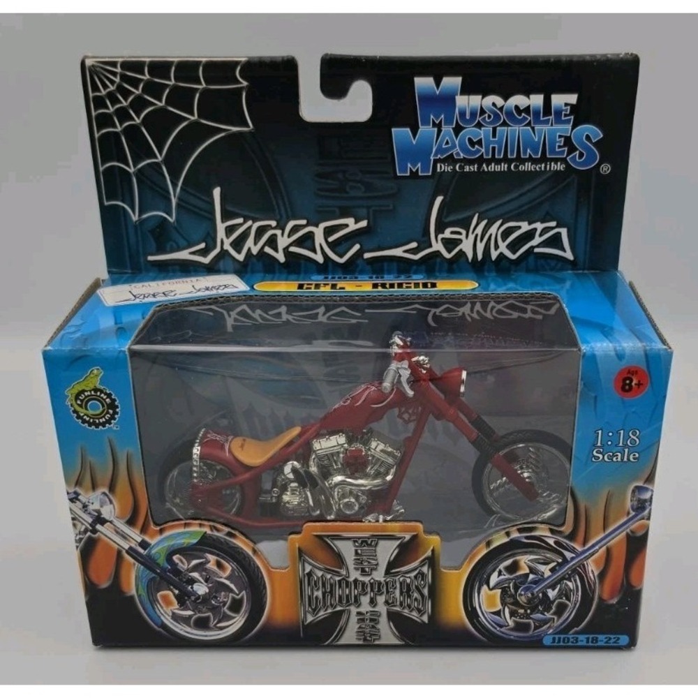Jesse James West Coast Choppers CFL Rigid Red 1:18 Muscle Machines Diecast